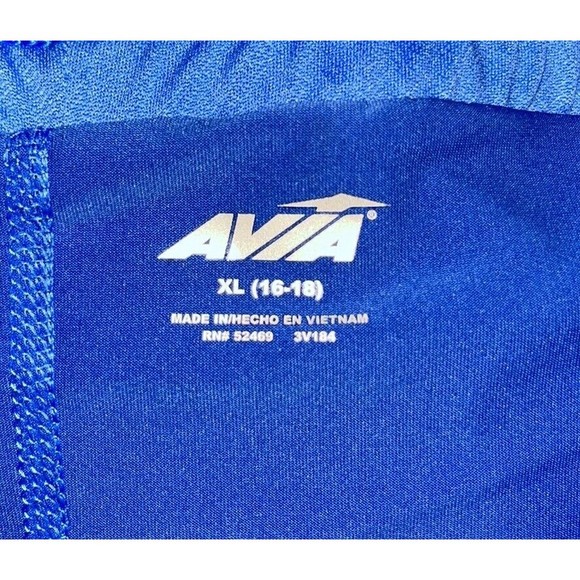 Avia Shine Running Shorts Side Zip Pocket Pull On Elastic Lined XL 16/18 Blue - Picture 10 of 12